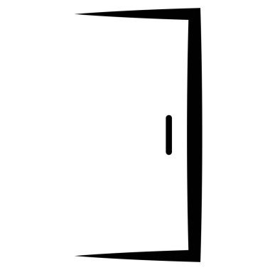 Door open logo, icon door house outline close office frame