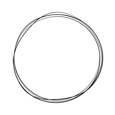 Circle hand draw, round, doodle logo circular pencil background frame