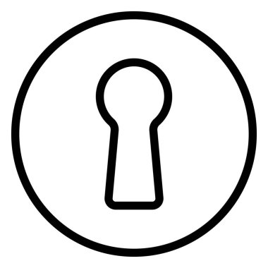 Keyhole lock icon, summer travel nature sun line security vacation