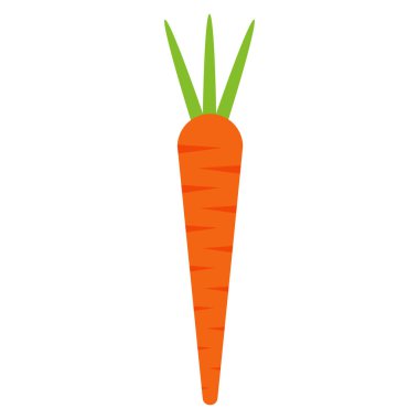 Icon fresh carrot, symbol vegetable food green orange carrots market