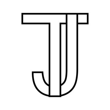 Logo sign tj jt icon double letters logotype t j