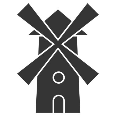 Windmill holland mill, netherlands icon old history wind bread linear