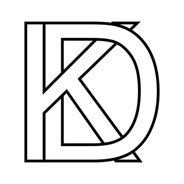 Logo sign kd dk icon double letters logotype d k