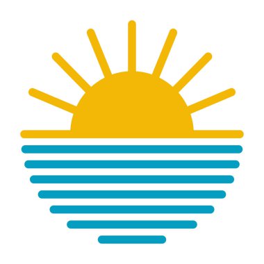 Logo sun pool ocean icon water sky beach summer travel