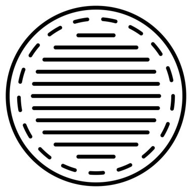 Icon cotton pad skin, cosmetic round logo circle line face