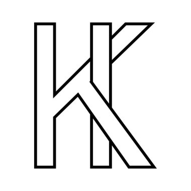 Logo sign ki ik, icon double letters logotype i k