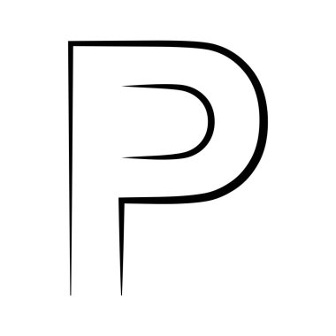Logo letter p icon axis alphabet logotype o emblem