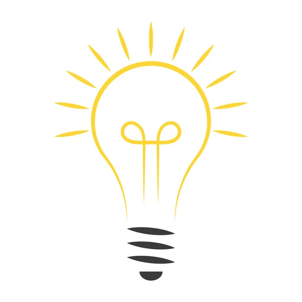 Light Idea Bulb Icon Lamp Lightbulb Electric Solution Glow Think - Stok Vektor