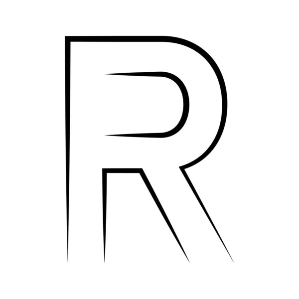 ロゴレターRアイコン軸アルファベットロゴタイプRエンブレム — ストックベクタ