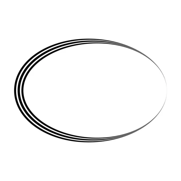 トリプル楕円形のロゴフレーム要素 楕円形のバッジラベルバナー — ストックベクタ
