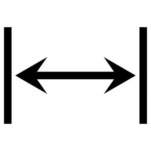 Ikona Dvojité Šipky Ekvivalentní Vektor Šířky Měření Vzdálenosti — Stockový vektor