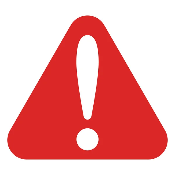 Icon Erro Triângulo Vermelho Botão Digital Alerta Aviso Etiqueta Advertência — Vetor de Stock
