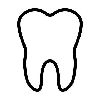 Diş ikonu ana hatları logo dişçisi, diş fırçası.