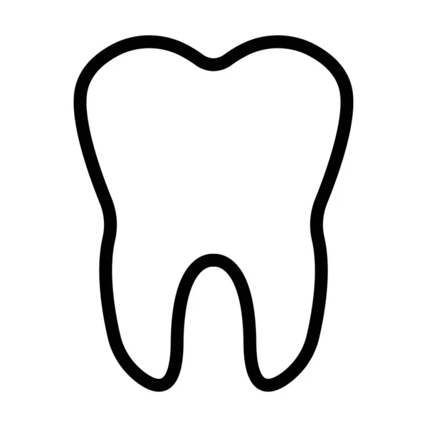 歯のアイコンの輪郭のロゴ歯科医 歯科歯科歯科ラインブラシ — ストックベクタ