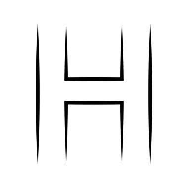 Logo harfi h, simge ekseni alfabe logosu h amblemi