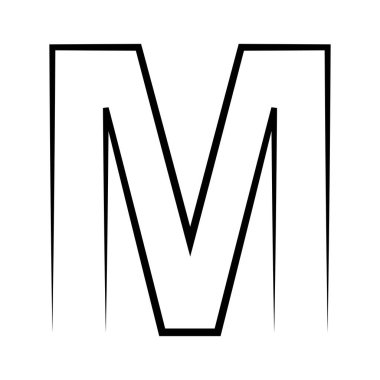 Logo harfi m, simge ekseni alfabe logosu m amblemi