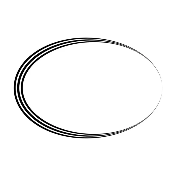 トリプル楕円形のロゴフレーム要素 楕円形のバッジラベルバナー — ストックベクタ