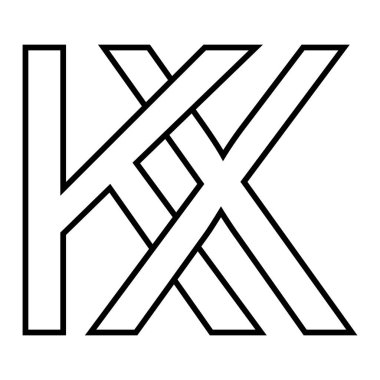 Logo işareti kx xk simgesi çift harfli logotype x k