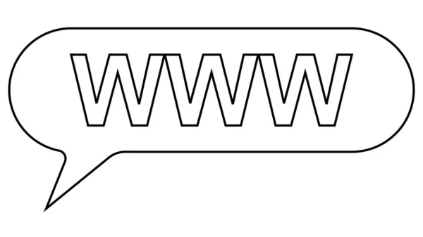 Www Icon Site Web Website Internet Arrow Button Speech — стоковый вектор