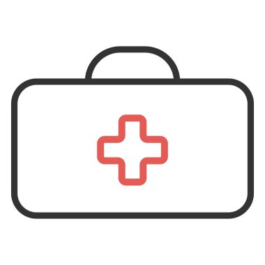 İkona ilk yardım seti. Sağlık doktoru.