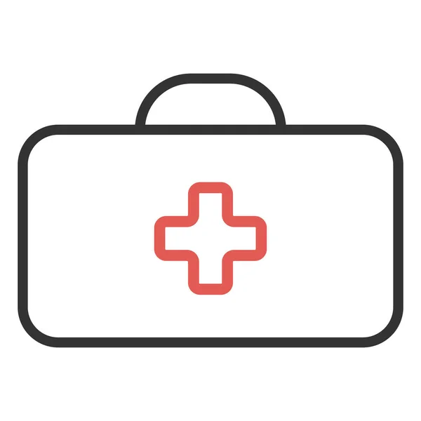 Icono Ayuda Primer Kit Médico Médico Cruzado Médico Paramédico — Vector de stock