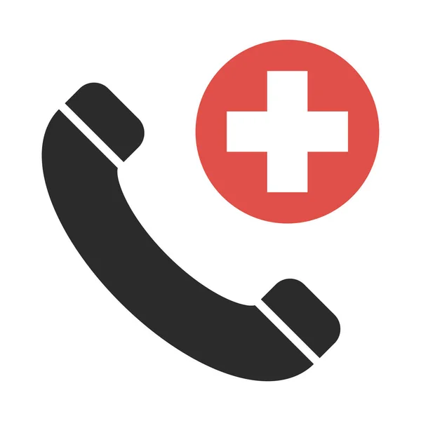 緊急アイコン番号コール 救急車のホットライン連絡先電話健康医療 — ストックベクタ