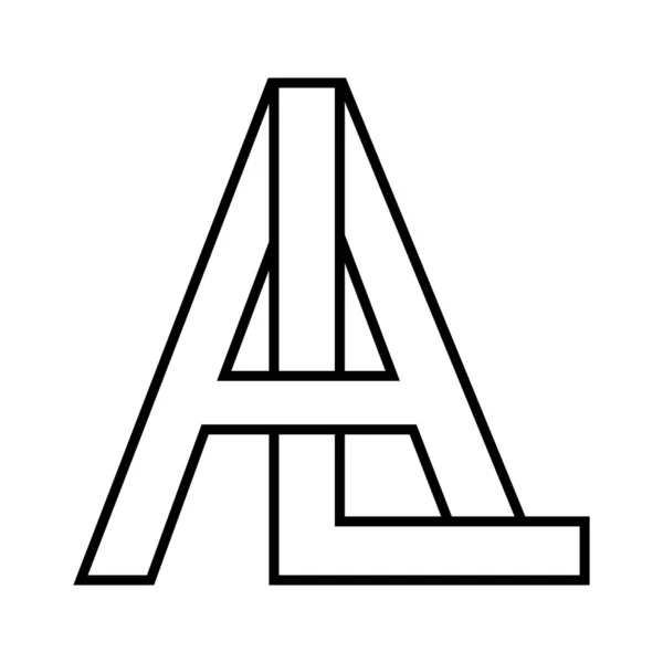 Знак Значок Двойные Буквы Логотип — стоковый вектор