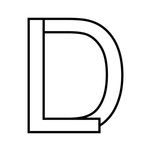 Logo Segno Icona Doppia Lettera Logotipo — Vettoriale Stock