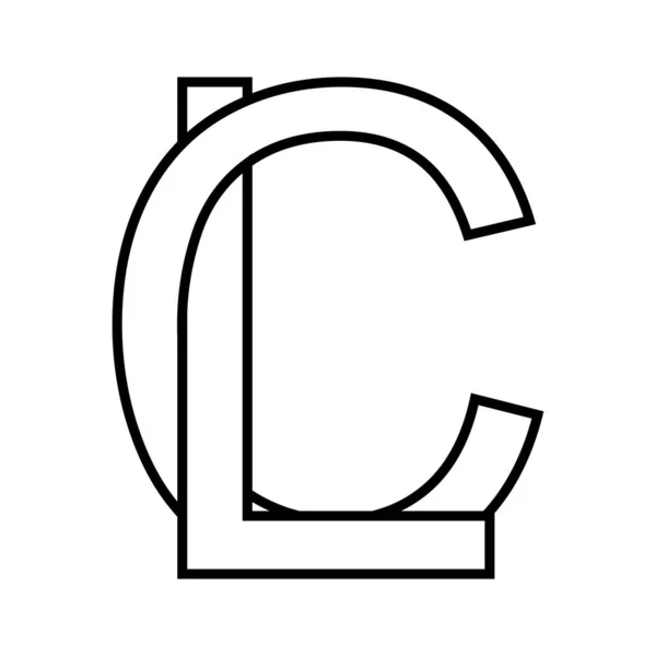 Знак Значок Двойными Буквами Logotc — стоковый вектор