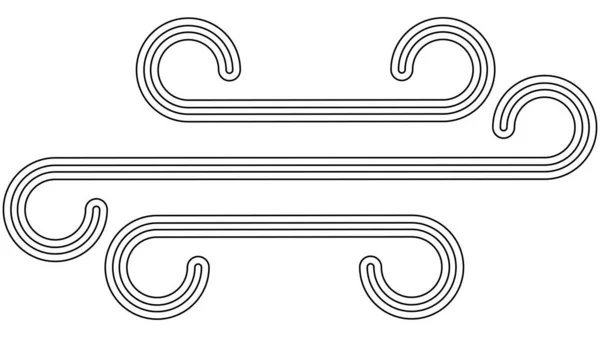 Vent Icône Air Souffler Vent Froid Symbole Cool Vent Vague — Image vectorielle
