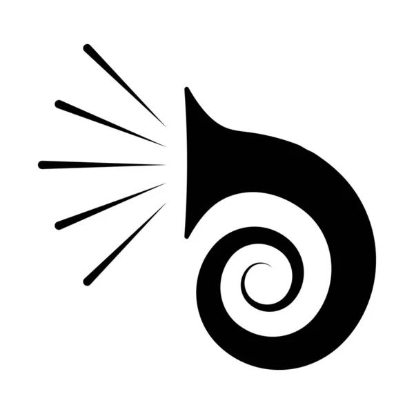 Espiral Caracol Musical Trompeta Haciendo Sonidos Música Logo Icono Gramófono — Vector de stock