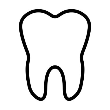 Diş ikonu ana hatları logo dişçisi, diş fırçası.