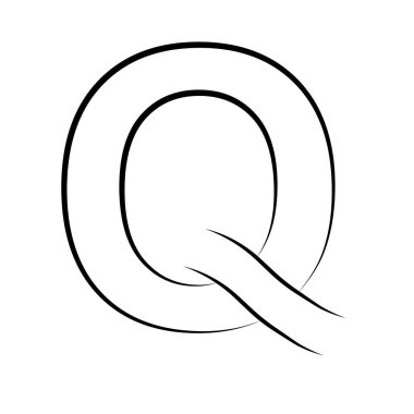 Logo harfi q, simge ekseni alfabe logotype q amblemi