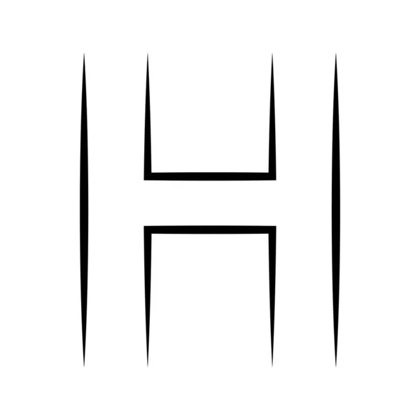 ロゴレターH アイコン軸アルファベットロゴタイプHエンブレム — ストックベクタ