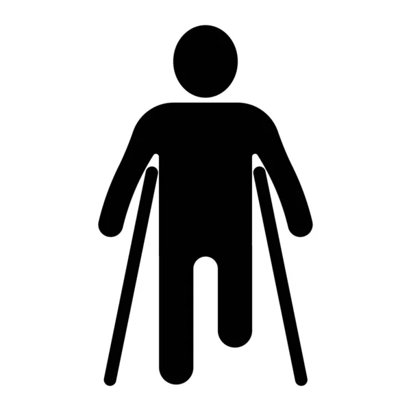 松葉杖の損傷患者骨折による損傷 — ストックベクタ