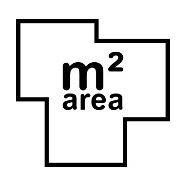 Metre kare simge alanı görüntü planı evi, kat logosu alanı