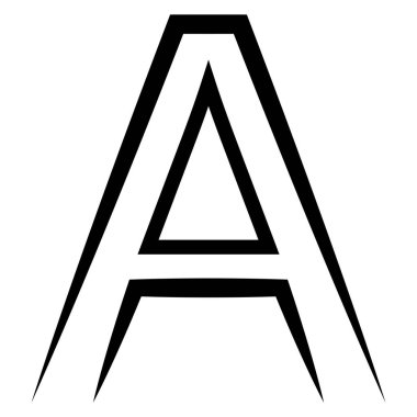 A harfi logo harfi minimalist yazı tipi, kabartma logosu a
