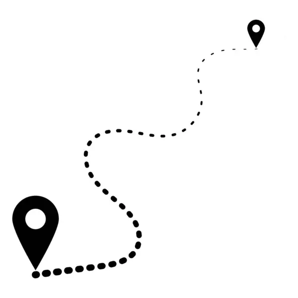 Icono Ruta Viaje Turístico Ruta Mapa Recorrido Coche — Vector de stock
