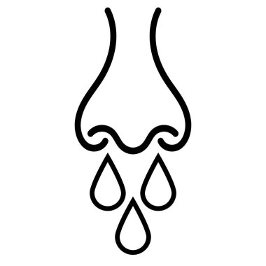 Burun delikleri burun sümüğüyle akan burun simgesi.