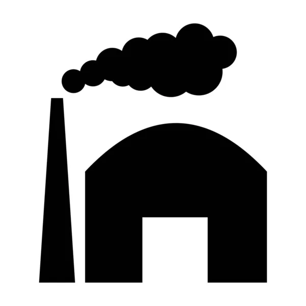 有烟烟囱工业的垃圾回收厂工业机库 — 图库矢量图片