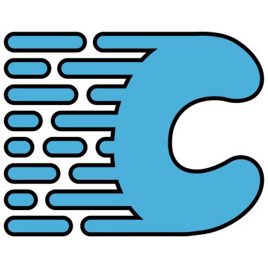C harfi logosu hızlı hızlı hareket işareti c harfi hızlı