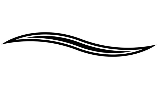 Kalligrafische Swish Kurve Linie Swoosh Logo Welle Taumelkurve Streifen — Stockvektor
