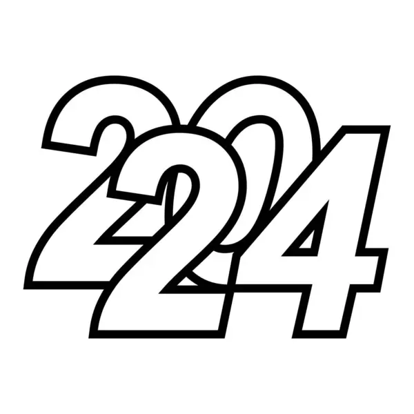 2024 Logo Lettering Beveled Font Medicine 2024 Healthy Lifestyle — Stock Vector