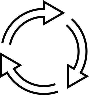 Yeniden yükleme simgesini imzala 3 ok çemberi yenilenebilir güncelleme