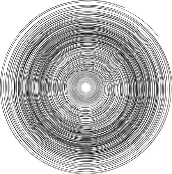 Anillos Concéntricos Círculos Patrón Abstracto Elemento Monocromo Vortex Remolino — Foto de Stock