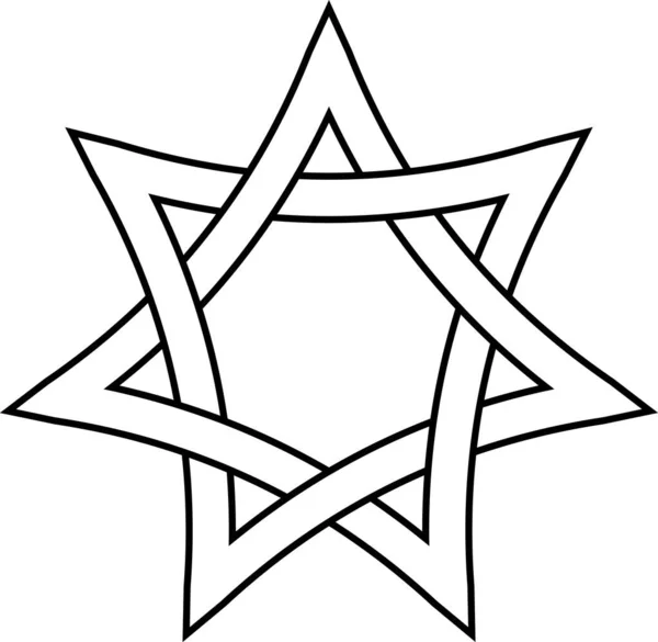 Siedem Spiczastych Gwiazd Plecionymi Bokami — Zdjęcie stockowe
