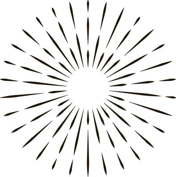 Znamení Slunečních Paprsků Zářící Sluneční Lineární Symbol — Stock fotografie