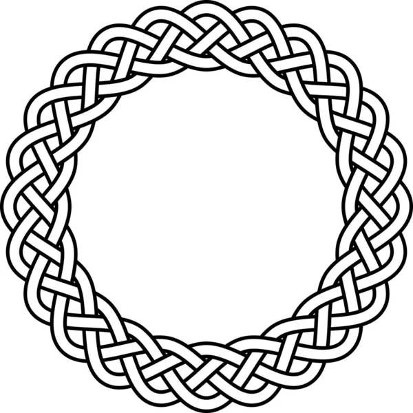 Pletené Pletený Gilošovaný Růžový Rám Kruhový Keltský Skandinávský Uzlovitý Vzor — Stock fotografie