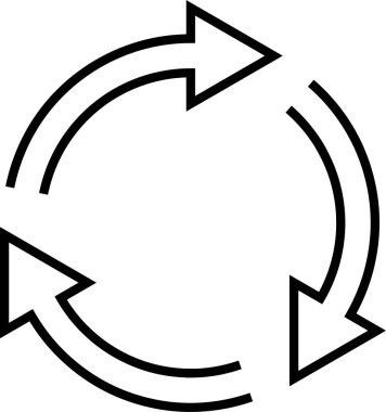 Yeniden yükleme simgesini imzala 3 ok çemberi yenilenebilir güncelleme