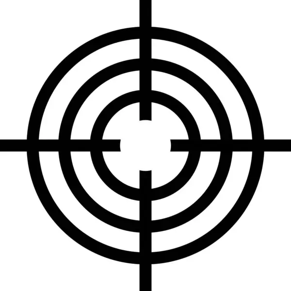 Ikona Pohled Přesné Střílení Crosshair Kulatými Kroužky Cíl — Stock fotografie